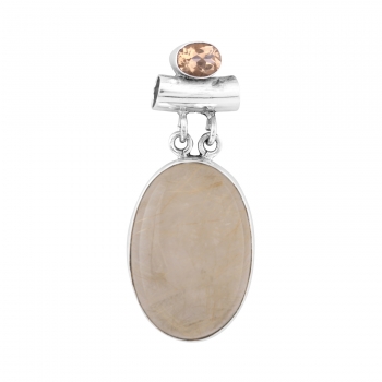 925 sterling silver classic design rutilated quartz pendant jewellery